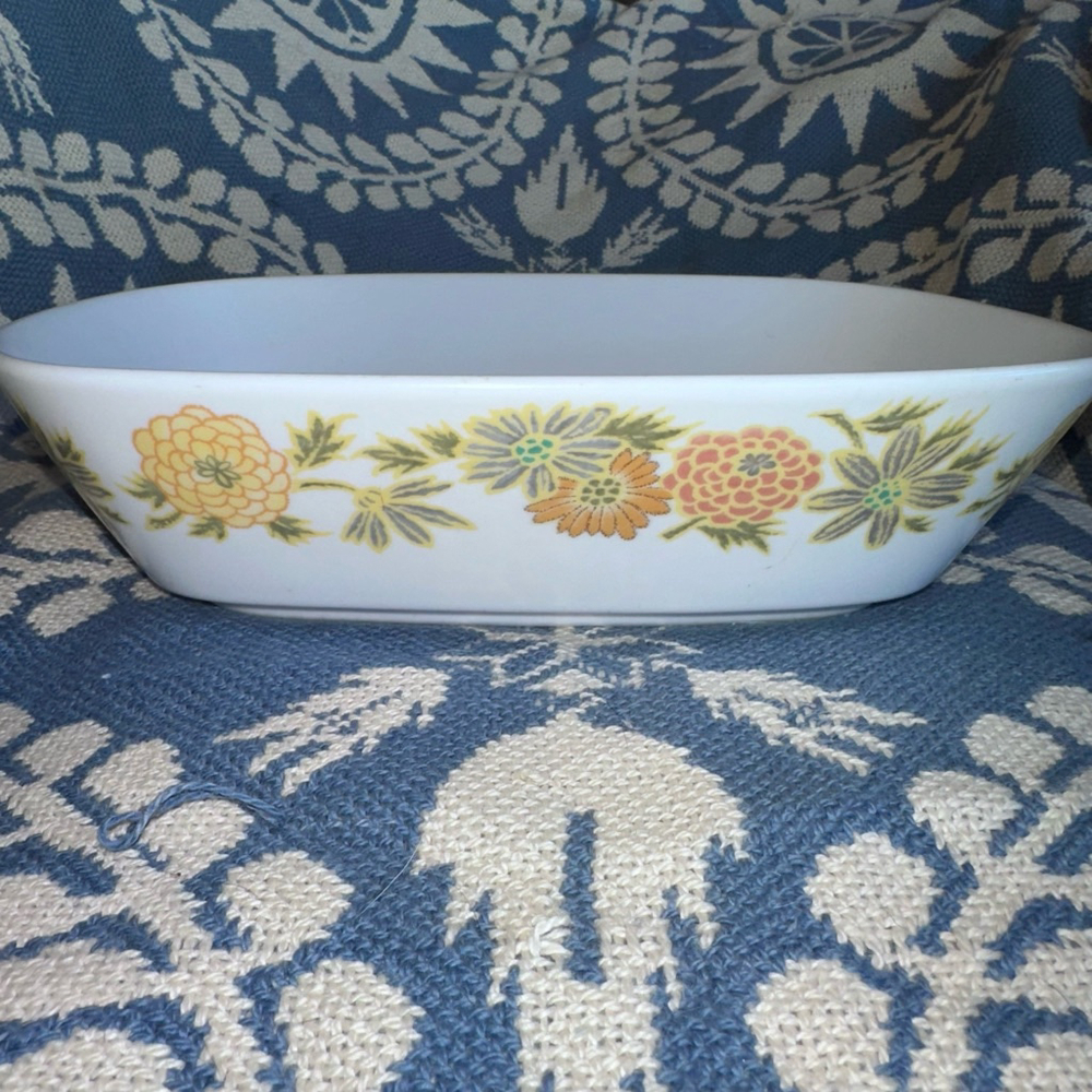 Vintage Noritake Progression China Sunny Side Oval Vegetable Serving Bowl #9003